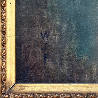 19th-Century British School Dog Portrait — Signed W.J.P. | Oil on Canvas