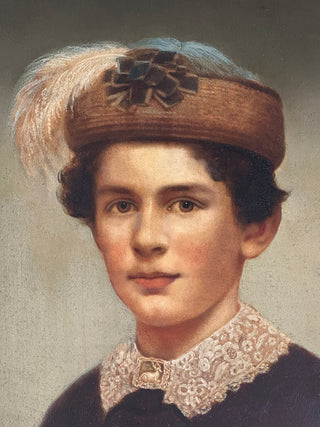 19th-Century Portrait of a Youth, Signed & Dated 1864