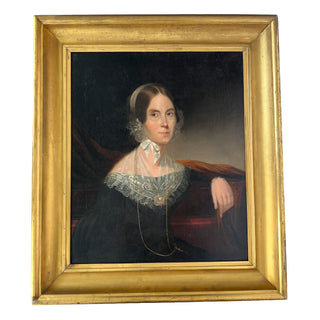 Antebellum American School Oil Portrait of a Lady, c.1840–1860