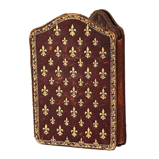 French Book Form Double Photograph Frame with Fleur de Lis Decoration Circa 1890–1910