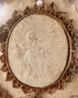 Roman Catholic Multi Saint Reliquary Devotional Panel, Rome, Italy Circa 1850–1880