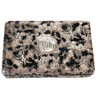 Large Sterling Silver Repoussé Cherub Jewelry Casket