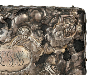 Sterling Silver Repoussé Cherub Jewelry Box