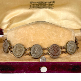 Grand Tour Lava Cameo Bracelet Italian, Circa 1860–1890