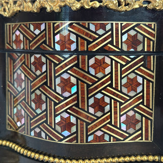 French Napoleon III Marquetry Jewelry Casket, Maison Heymen, 25 Rue Blanche, Paris, Circa 1865–1880