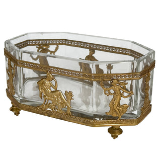 French Neoclassical Gilt Bronze and Cut Crystal Casket, Circa 1890–1910, Belle Époque period France