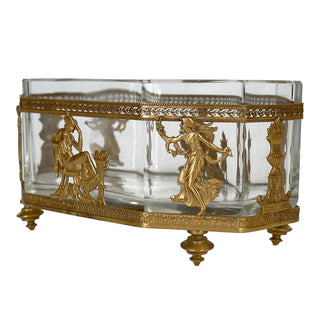 French Neoclassical Gilt Bronze and Cut Crystal Casket, Circa 1890–1910, Belle Époque period France
