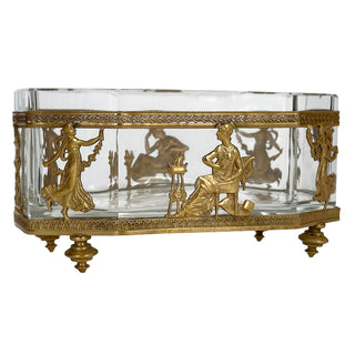 French Neoclassical Gilt Bronze and Cut Crystal Casket, Circa 1890–1910, Belle Époque period France