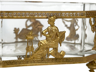 French Neoclassical Gilt Bronze and Cut Crystal Casket, Circa 1890–1910, Belle Époque period France