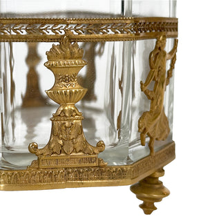 French Neoclassical Gilt Bronze and Cut Crystal Casket, Circa 1890–1910, Belle Époque period France