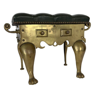 Victorian Brass Fender Stool / Fireplace Footman, England, Circa 1880