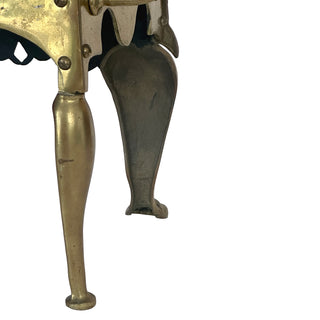 Victorian Brass Fender Stool / Fireplace Footman, England, Circa 1880