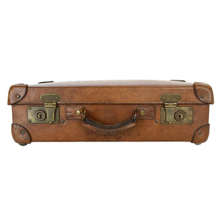 Swiss Leather Travel Case with Hotel Labels, Hotel Schweizerhof, Basel, Circa 1910–1930