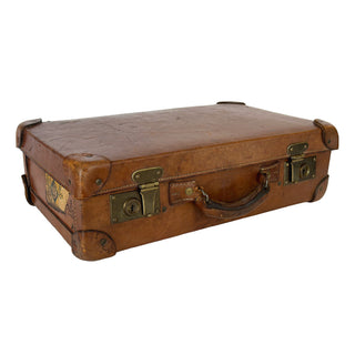 Swiss Leather Travel Case with Hotel Labels, Hotel Schweizerhof, Basel, Circa 1910–1930