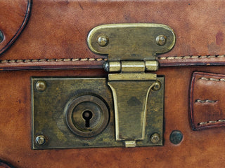 Swiss Leather Travel Case with Hotel Labels, Hotel Schweizerhof, Basel, Circa 1910–1930