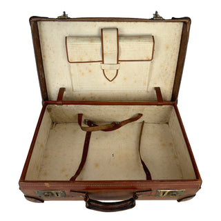 Swiss Leather Travel Case with Hotel Labels, Hotel Schweizerhof, Basel, Circa 1910–1930