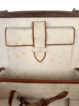 Swiss Leather Travel Case with Hotel Labels, Hotel Schweizerhof, Basel, Circa 1910–1930