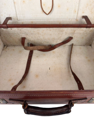 Swiss Leather Travel Case with Hotel Labels, Hotel Schweizerhof, Basel, Circa 1910–1930