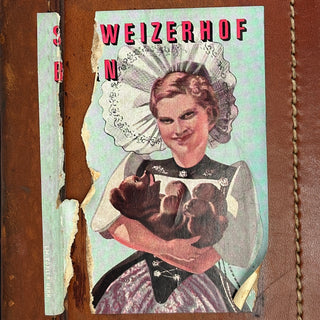 Swiss Leather Travel Case with Hotel Labels, Hotel Schweizerhof, Basel, Circa 1910–1930