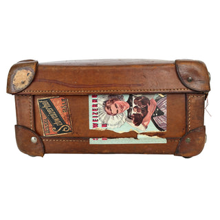 Swiss Leather Travel Case with Hotel Labels, Hotel Schweizerhof, Basel, Circa 1910–1930