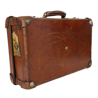 Swiss Leather Travel Case with Hotel Labels, Hotel Schweizerhof, Basel, Circa 1910–1930