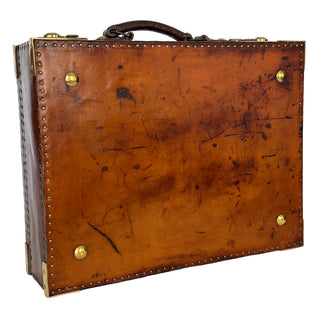 Ceremonial British Officer’s Leather Case with Royal Arms & Order of the Bath Motto