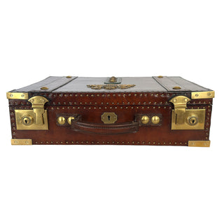 Ceremonial British Officer’s Leather Case with Royal Arms & Order of the Bath Motto