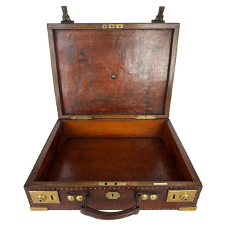 Ceremonial British Officer’s Leather Case with Royal Arms & Order of the Bath Motto