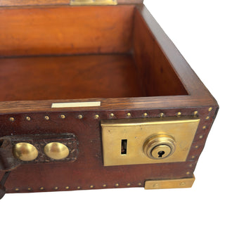 Ceremonial British Officer’s Leather Case with Royal Arms & Order of the Bath Motto