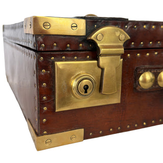 Ceremonial British Officer’s Leather Case with Royal Arms & Order of the Bath Motto