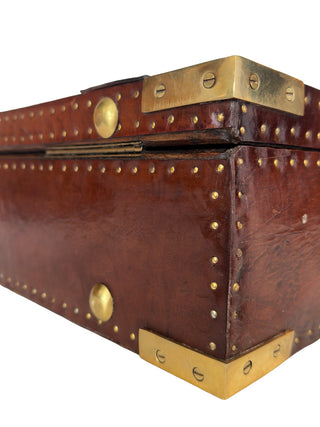 Ceremonial British Officer’s Leather Case with Royal Arms & Order of the Bath Motto
