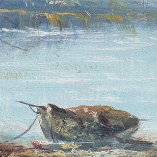 Pair of Coastal Harbor Oil Paintings with Fishing Boats, England | Circa 1880 to 1900