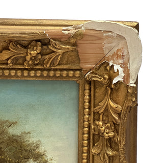 English Landscape with Waterfall and Sheep Late 19th Century