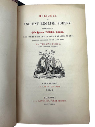 Reliques of Ancient English Poetry, Thomas Percy, Three Volumes, London 1839
