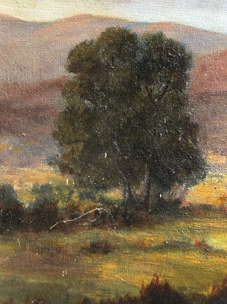 Large Pastoral River Landscape with Distant Hills American School, Hudson River Influence | Circa 1870–1890 Oil on canvas