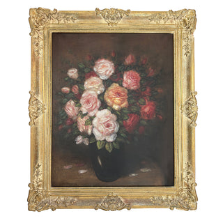 Roses in a Black Vase French School | Circa 1875–1895 Oil on canvas