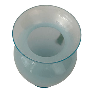 Antique French Blue Opaline Glass Vase with Original “Opaline Véritable” Label, Circa 1880–1910