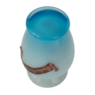Antique French Blue Opaline Glass Vase with Original “Opaline Véritable” Label, Circa 1880–1910