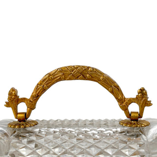 Large French Diamond Cut Crystal Perfume Casket with Six Bottles, Attributed to Baccarat Belle Époque, Circa 1885 to 1900