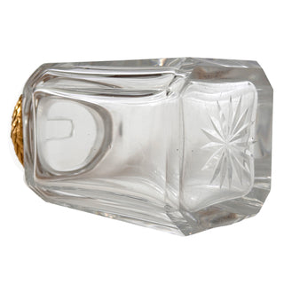 Antique French Cut Crystal Vanity Jar with Gilt Bronze Laurel Mount, Circa 1900 to 1920