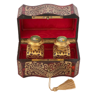 Napoleon III Boulle Style Double Perfume Casket with Enamel Bottles    French, Paris, circa 1860–1875