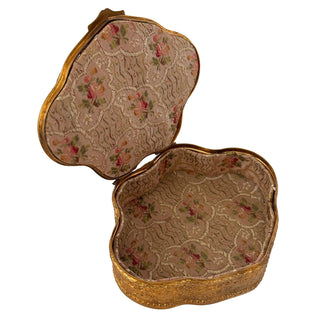 French Gilt Bronze Jewelry Box with Portrait Miniature on Ivory Circa 1890–1910