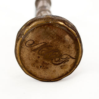 Victorian Mother of Pearl Parasol Handle Magnifying Glass  Monogrammed MOF, Circa 1880–1900