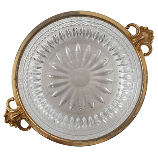 Antique French Cut Crystal Bowl with Gilt Metal Mounts, Late 19th Century