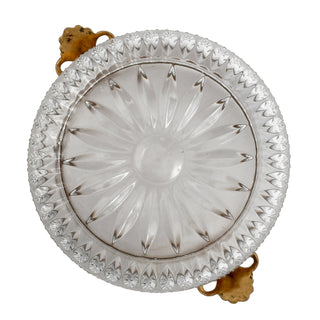 Antique French Cut Crystal Bowl with Gilt Metal Mounts, Late 19th Century