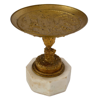 Grand Tour Era Gilt Bronze Mythological Tazza on Marble Base France, circa 1850–1870