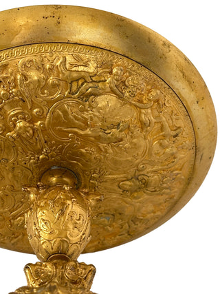 Grand Tour Era Gilt Bronze Mythological Tazza on Marble Base France, circa 1850–1870