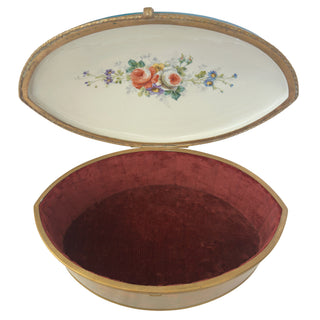 French Porcelain and Gilt Brass Jewelry Casket with Figural Scene, Signed Rochette Circa 1890–1910
