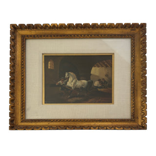 Pair of 19th Century Equine Stable Interior Paintings