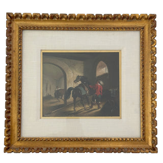 Pair of 19th Century Equine Stable Interior Paintings